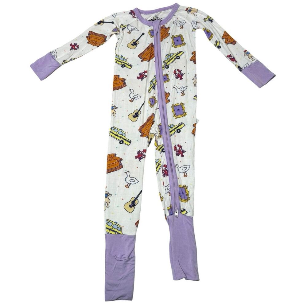 Babalus Friends TV Show Bamboo Sleeper Pajamas Baby Girl Purple 3-6 Months